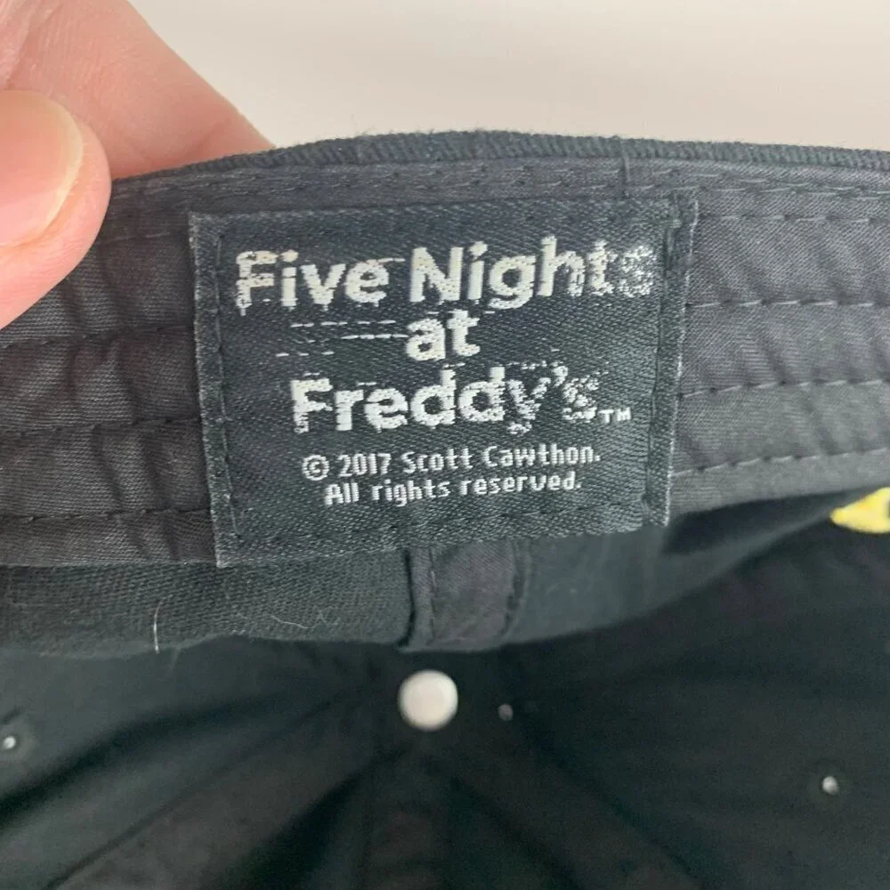 Freddy Fazbear Five Nights At Freddies Black Relaxed Fit Strapback Hat